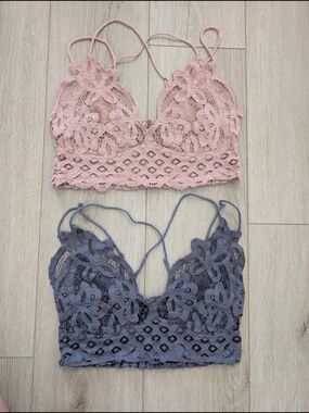 Free People Adella Bralette in rose pink and Slate Bundle